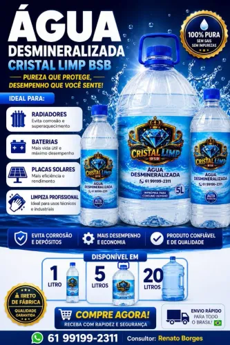 Higienização com água desmineralizada 