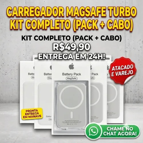 Carregador MagSafe Turbo (Power Bank) + Entrega Hoje em Manaus