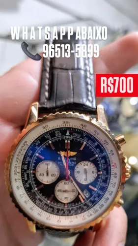 Relógio BREITLING NAVITIMER PULSEIRA DE COURO CAIXA DOURADA