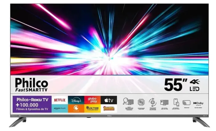 [Novo, Lacrado] SmarTV 55" 4K Philco Roku