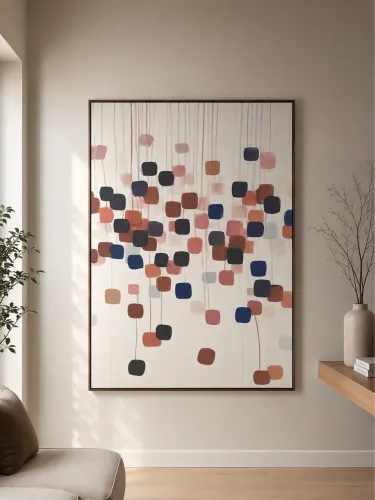 Quadro pintura tela em canvas moldura madeira maciça