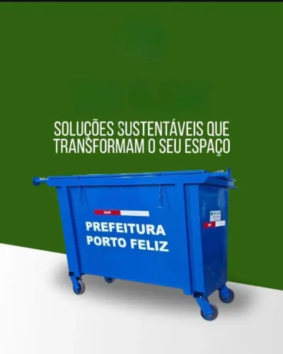 Lixeira contener basculante capacidade 1200lts