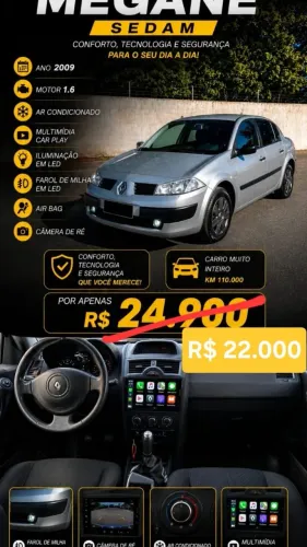 Renault Megane Sedan Expression Hi-flex 1.6 16V 2009