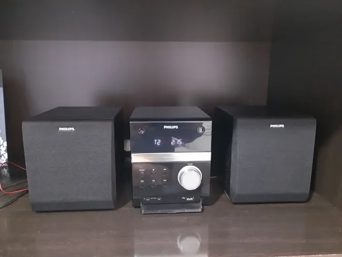 Som Philips MCD135 Completo com Controle Original, USB, CD, DVD e Rádio