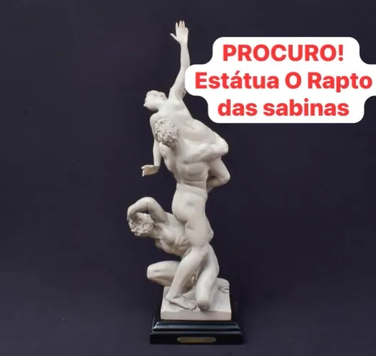 Escultura estátua o Rapto das sabinas resina italiana pó de mármore estátua grega antiga