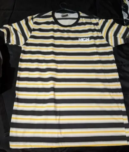 camisa high listrada amarela tamanho M