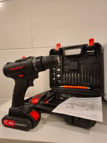 Parafusadeira Furadeira 2 em 1 48V Novas + Maleta e Kit Completo