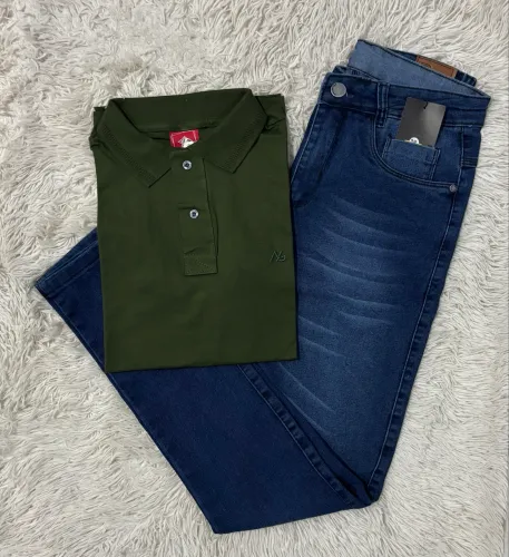 Kit M38 Camisa Polo e Calça jeans