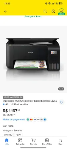 Impressora Epson nova na caixa