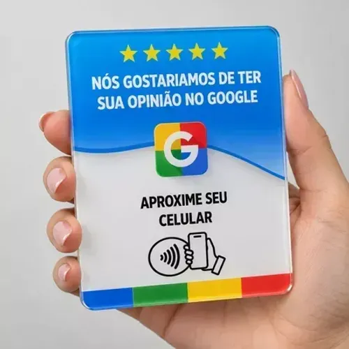 Placa Google Avaliação para o seu Negocio NFC + QRCODE