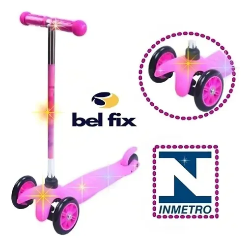 Patinete Twist 3 Rodas Rosa Bel Sports
