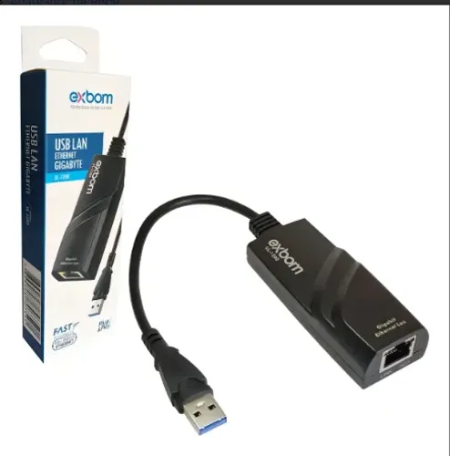 daptador de Rede USB 3.0 RJ-45 Placa de Rede Gigabit 10/100/1000mbps Exbom UL-1200