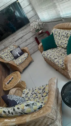 Jogo sofa fibra sintética