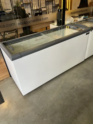 Freezer horizontal tampa de vidro 500L - Gelopar