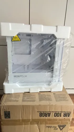 GABINETE MONTECH AIR 100 ARBG BRANCO MICRO-ATX - 4 FANS ARGB - NOVO