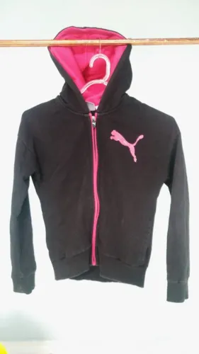 Casaco infantil puma original preto e pink