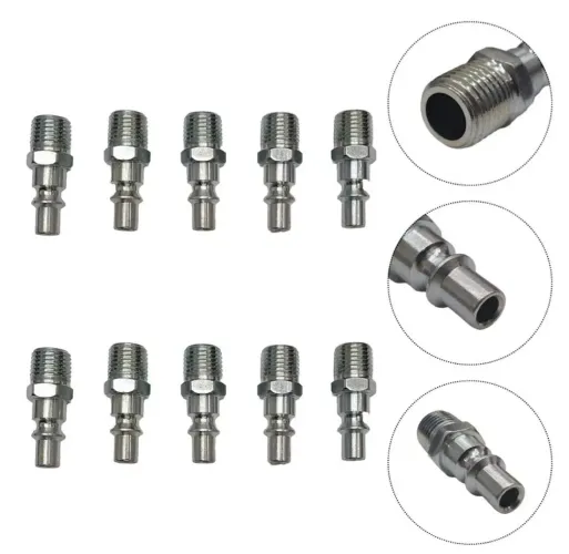 Kit 10 conector pino adaptador engate rápido rosca Macho 1/4