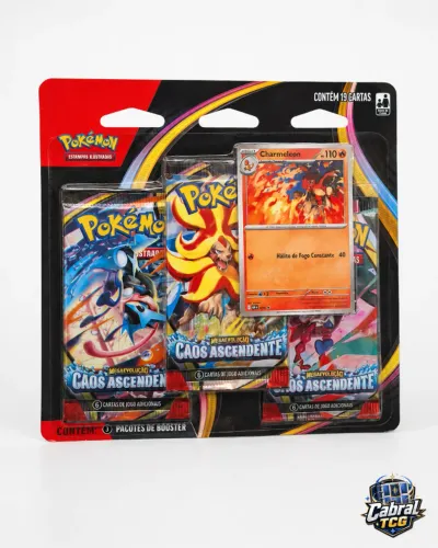 Blister Triplo Pokémon TCG Caos Ascendente Charmeleon Copag Lacrado