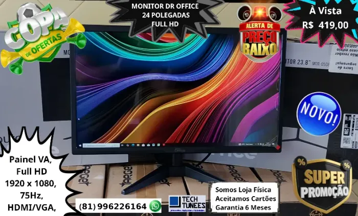 Monitor Mancer Z3B - 24 Polegadas - HDMI e VGA - Full HD 1920 x 1080 - 100hz - (Novo) !!