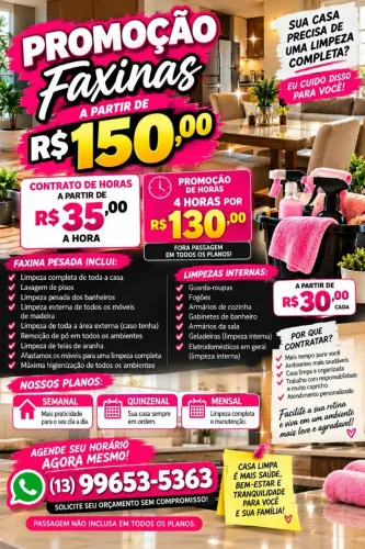 Faxinas com responsabilidade e confiança