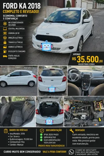 Ford KA 1.0 Se/se Plus Tivct Flex 5P 2018