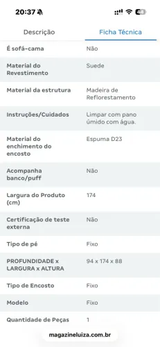 SOFÁ NOVO 2 lugares