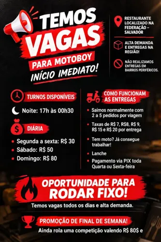 Vaga para motoboy