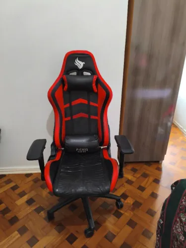 Kit Gamer - Cadeira Pichau Donek II + Mesa Fortrek GDesk Vermelha/Preta