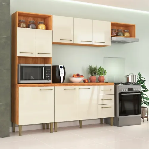Cozinha Completa Serena 2,40 m Cinamomo e Off White
