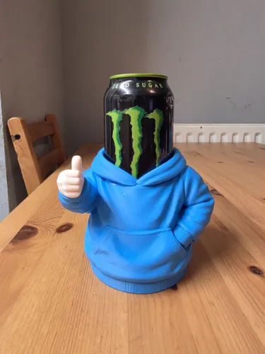 Porta Lata Monster com Moletom 3D Decorativo - Suporte para Lata de Energético