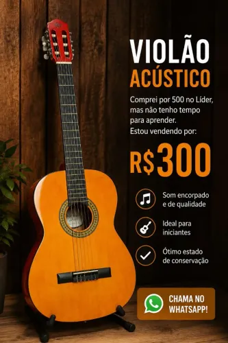  VIOLÃO EM ÓTIMO ESTADO DE R$500 POR APENAS R$300! 