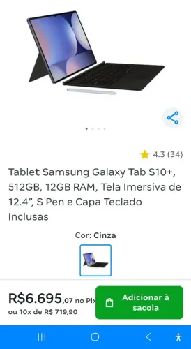 Tablet Galaxy S10 Plus 12,4"
