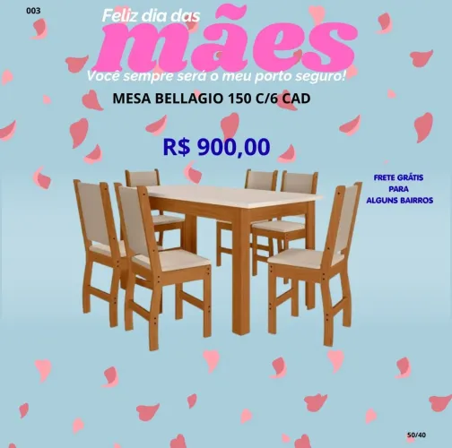 Mesa Bellagio 150 C/6 cadeira 