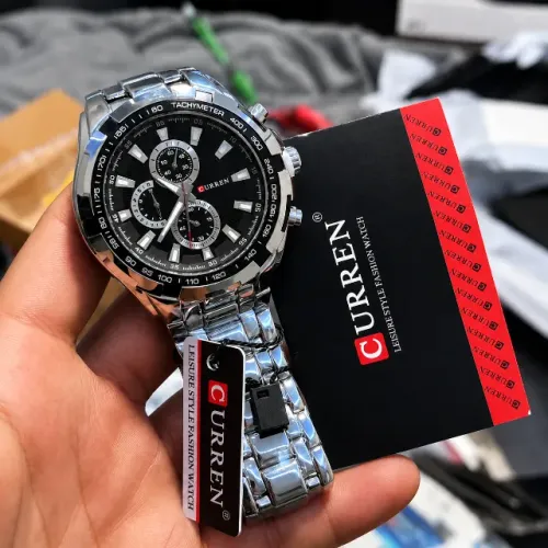 Relógio de Pulso Masculino Curren Aço Inoxidável Estilo Casual