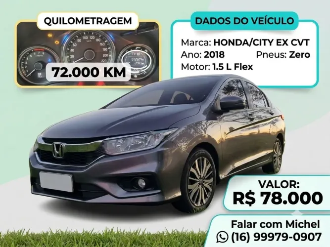 Honda City Sedan EX 1.5 Flex 16V 4P Aut. 2018