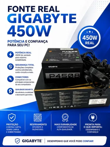 Fonte real gigabyte 450w