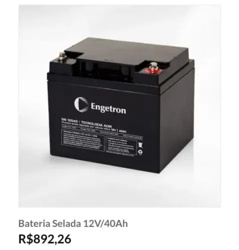 bateria selada Engetron SN 12040 com tecnologia AGM.