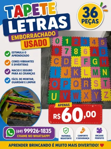 Tapete 36 peças  alfabeto 