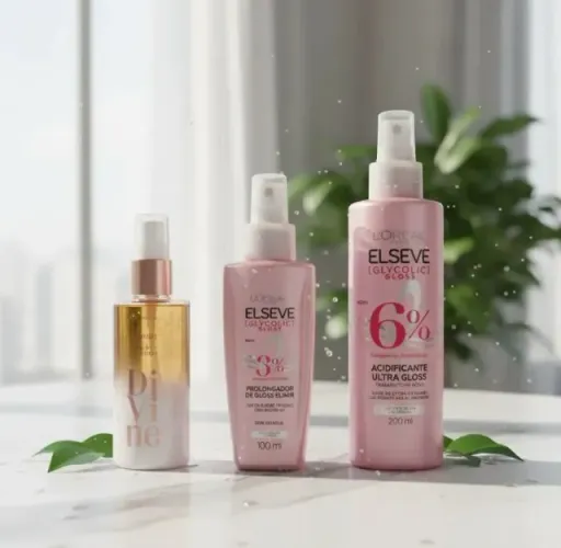 Kit Para Cabelo Serum Brae Divine Acidificante Elseve Glycolic Gloss Serum Elixir Elseve