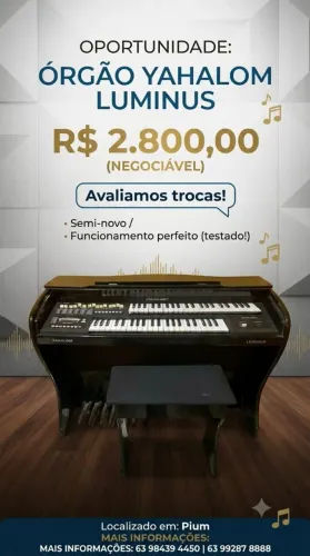 VENDO: ORGÃO - INSTRUMENTO MUSICAL