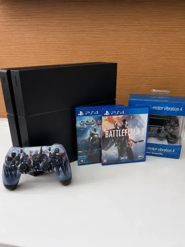 PS4 500GB + 5 Jogos + 2 Controles, Lacres Originais nunca aberto!