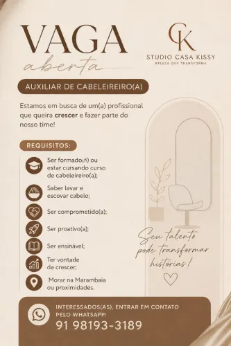 Vaga Auxiliar de Cabeleireiro