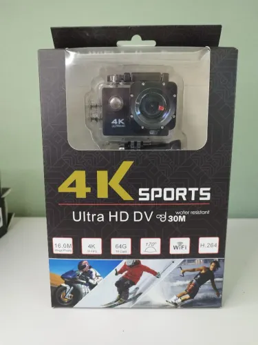 Câmera de ação 4K + Acessórios e suportes (NOVA)