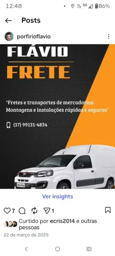 Fretes e instalações e quadros e espelhos em geral 