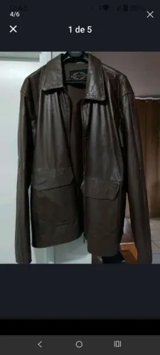 JAQUETA DE COURO ORIGINAL IMPECÁVEL GG