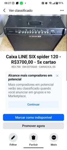 cubo de guitarra LINE SIX 3700 - 5x cartao