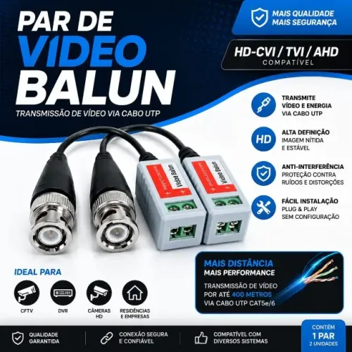 Par de vídeo Balun ( poucas unidades ) preço do par
