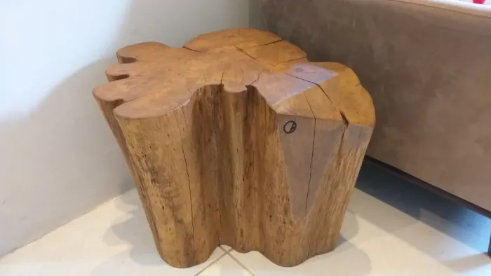 Mesa de centro em madeira maciça orgânica