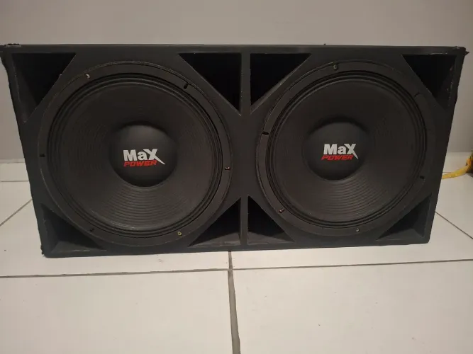 Caixa com 2 falantes max power 15p 1750 rms