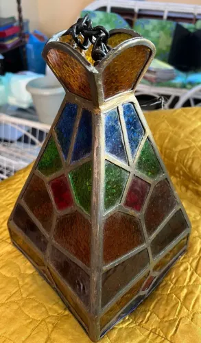 Lustre vitral antigo anos 70 belíssimo perfeito 